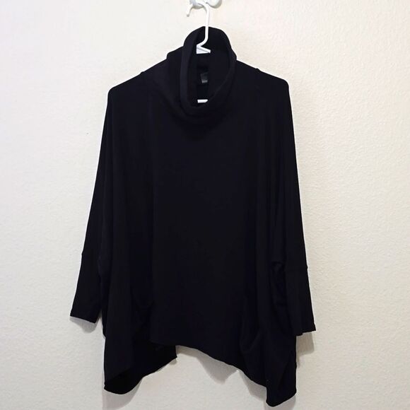 Jofit black turtleneck poncho long sleeve top size Medium/large - Picture 1 of 7